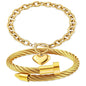 2PCS 18K Gold Plated Nail Bangle & Chain Bracelet Set for Women, Adjustable Stackable Bangle Jewelry, Dainty Gold Bracelet Gift for Women - color: Set H