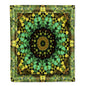 3dRose Mandala 29 Floral Flowers Green Turquoise Gold Glowing Peace Meditation Silktouch Minky Blanket