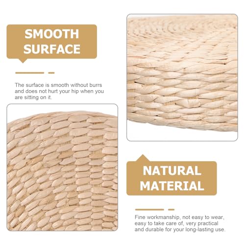 Woven Round Meditation Cushion 6cm Thick Tatami Floor Pillow Japanese Style Straw Seat Pad for Yoga and Home Seating