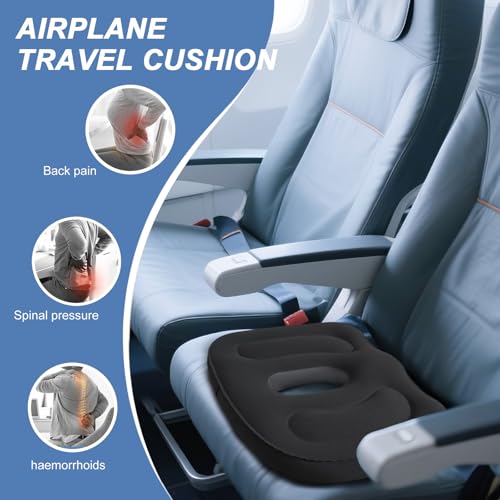 Sondor Travel Cushion,Air Seat Cushion,Evolution Cushion Portable & Lightweight Inflatable Seat Cushion - Ideal for Airplane Chairs, School Bleachers, Stadium Seats, and Wheelchairs - color: Black