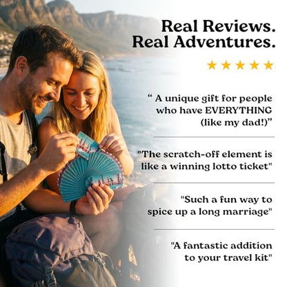 50 Scratch-Off Travel Challenge Cards - Unique Travel Gift for Women, Men, Couples & Travelers - Instant Adventure Ideas & Prompts for Trips or Hometown