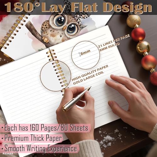 Owl Gifts Spiral Notebook 5.5x8.3, Owl Themed Gifts for Lovers Women Journal Notebooks for Note Taking, Cute Journal for Women - color: Notebook-03