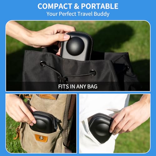 Carrying Case Compatible with DJI Osmo 360, Hard Shell EVA Storage Bag with 9H Tempered Glass Screen Protector, Wrist Strap, Carabiner and Quick Release Buckle, Portable Travel Accessories Kit