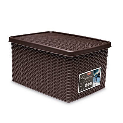Stefanplast Elegance Storage Box, Mocha, 29 x 39 x 21 cm - color: Mocha, size: 29 x 39 x 21 cm