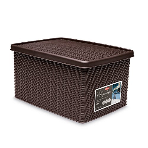 Stefanplast Elegance Storage Box, Mocha, 29 x 39 x 21 cm - color: Mocha, size: 29 x 39 x 21 cm