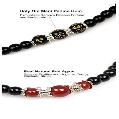 6mm 108 Mala Beads Bracelet Meditation Necklace Obsidian Beaded Prayer Buddhist Healing Stone Tiger Eye Jewelry - color: 2pc