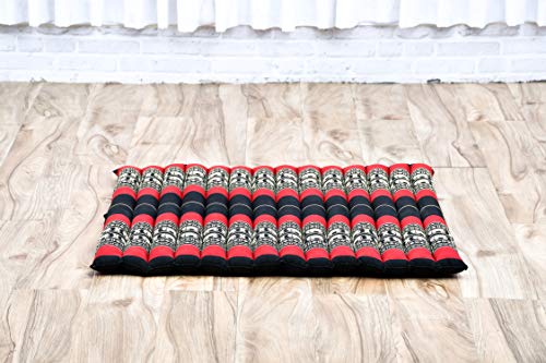 Leewadee Zabuton Seating Cushion – Square Floor Seat for Meditation Exercises, Light Yoga Mat Filled with Kapok - color: Sf13 - Red, Black