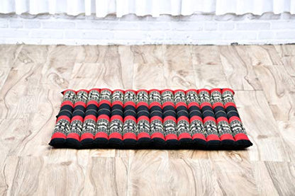 Leewadee Zabuton Seating Cushion – Square Floor Seat for Meditation Exercises, Light Yoga Mat Filled with Kapok - color: Sf13 - Red, Black