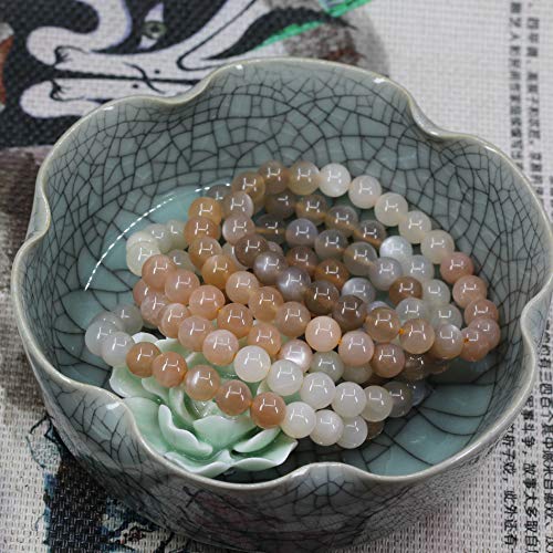 Keleny Gem Semi Precious Gemstones 8mm Round Beads Crystal Stretch Bracelets 7 Inch Unisex - color: Multicolor Sunstone