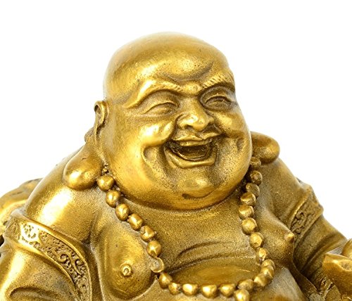 Fengshui Decor Laughing Buddha Statue for Lucky & Happiness, God of Wealth Statue,Brass Buddhist Statues and Sculptures Home Decor Congratulatory Gifts (X-Large) - size: X-Large