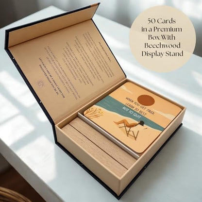 Positive Affirmation Cards for Women – 50 Daily Affirmation Cards for Mindfulness, Self-Care & Confidence | Premium Box + Wooden Stand