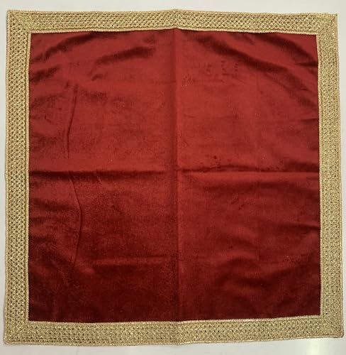 SMMS Spiritual Velvet Table Cloth Altar Tarot Spread (Maroon, Small- 46cm*46cm/ 18inch*18inch) - color: Maroon, size: Small- 46cm*46cm/ 18inch*18inch