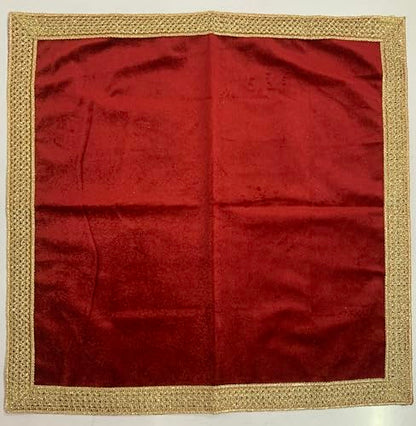 SMMS Spiritual Velvet Table Cloth Altar Tarot Spread (Maroon, Small- 46cm*46cm/ 18inch*18inch) - color: Maroon, size: Small- 46cm*46cm/ 18inch*18inch