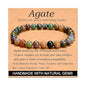Carnelian Bracelet - Stone of Luck,Stretch Natural Stone Crystal Beads Jewelry Gifts for Women Men Unisex - color: Agate-Harmony and Peace and Being Healed, size: 6mm