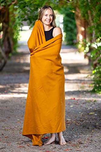 Meditation Shawl or Meditation Blanket, Shawl/Wrap, Oversize Scarf/Stole. Large. Unisex. - color: Mustard