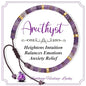 CASDAN Natural Crystal Beaded Bracelet for Women Natural Stone Adjustable Braided Rope Bracelets Spiritual Bracelet Inspirational Gifts - color: Amethyst