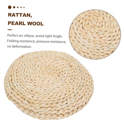 Healifty Thick Straw Woven Meditation Mat Cushion for Yoga and Sitting Handmade Tatami Floor Pad Comfortable Floor Pillow for Home Use Suitable for Adults