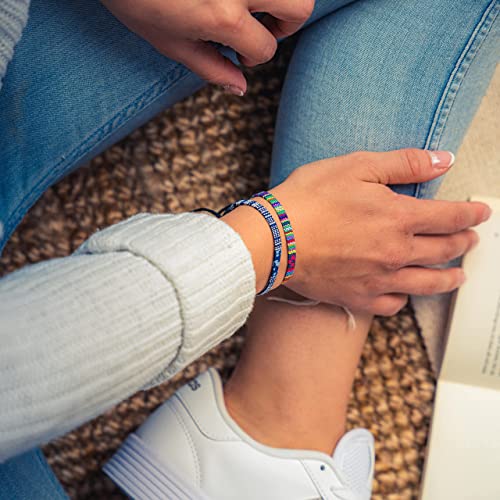 Made by Nami 2 Pcs Boho Surfer Bracelets for Women and Men Waterproof and Adjustable Braided Bracelets Set of 2 for Ethnic Hippie Style - color: Deep Multi & Blue-White)