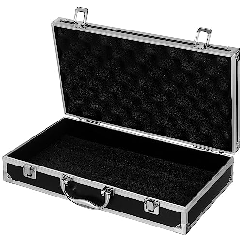 Ipetboom Aluminum Alloy Tools Case with Handle, Black, 14.2x7.8x2.9in, Multi-Purpose Storage for Home, Office, Travel, Medicine, Jewelry, and Accessories - color: Black
