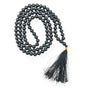 GEMSCITE Japa Mala 108 Prayer Beads Perfect for Meditation Spiritual Mala Necklace & Wrist Mala Bracelet - color: Black Agate, size: Without Knots