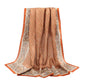100% Pure Mulberry Silk Scarf 35" Large Square Lightweight Headscarf –Women’s Hair Wraps-With Gift Packed - color: Chains-caramel