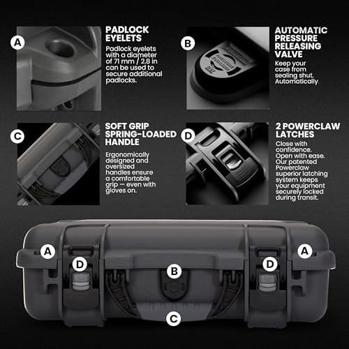 NANUK 910 Empty Waterproof Hard Case – 14.3” x 11.1” x 4.7”, Protective Case for Gear – Impact-Resistant, Dustproof, Airline Carry-On Approved – Made in Canada, Graphite - color: Graphite, style: Empty