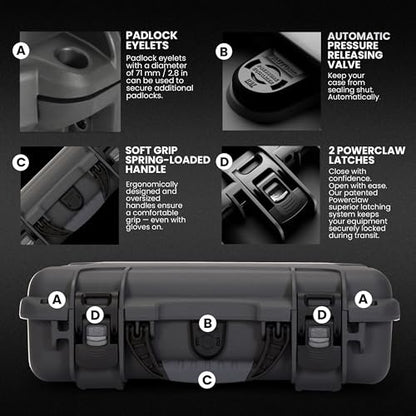 NANUK 910 Empty Waterproof Hard Case – 14.3” x 11.1” x 4.7”, Protective Case for Gear – Impact-Resistant, Dustproof, Airline Carry-On Approved – Made in Canada, Graphite - color: Graphite, style: Empty