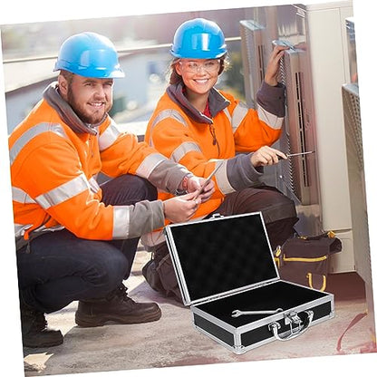 HEMOTON Multi Functional Aluminum Briefcase with Reinforced Handle Large Capacity Portable Storage Box for Tools and Accessories Durable Handheld Carrying Case for Home Office and Travel