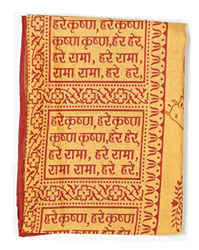 ASHIRWAD 100% Cotton Meditation Yoga Scarf Shawl Large Beach Wrap Hindu Prayer Stole OM Hare Krishna print | AE000060-00 - color: Hare Krishna