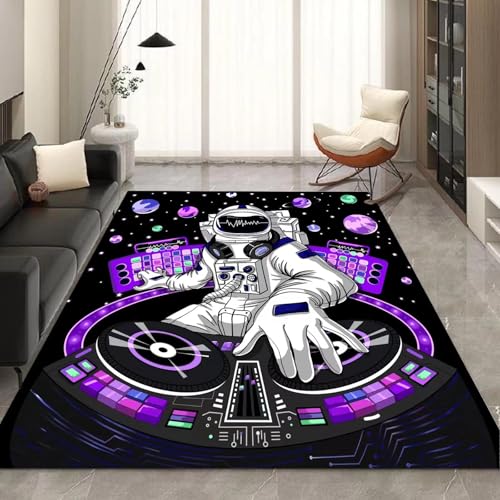 kxry 6 * 9 Feet Space Astronaut Galaxy Soft Area Rugs for Kids Girls Boys Purple Outer Space Themed Floor Carpet for Living Room Bedroom Dorms Nursery Rooms Home Decor Aesthetic - color: Multi3, size: 9' x 6' (Rectangular)