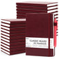 feela 24 Pack Journal Notebook for Work, Business Notebook Bulk Hardcover Lined Writing Journal with Pen Holder for Men Women Note Taking, with 24 Black Pens, 120 GSM, 5.1”x8.3”, A5, Wine - color: 24 Pack wine