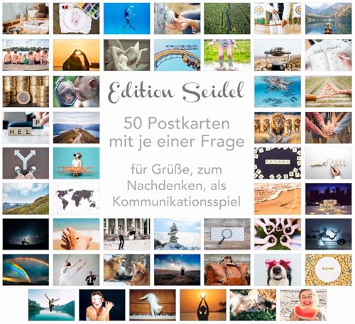Edition Seidel Set of 50 Premium Postcards Motivational Cards Communication Training Conversation Game Coaching Tools Cards Landscapes Nature Feeling Cards Self-Mindfulness Sayings