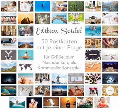 Edition Seidel Set of 50 Premium Postcards Motivational Cards Communication Training Conversation Game Coaching Tools Cards Landscapes Nature Feeling Cards Self-Mindfulness Sayings