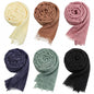 Geyoga 6 Pcs Women Scarf Shawl Hijab Scarves Cotton Crinkle Hijab for Women Blend Shawl Crinkle Wrap Head for Seasons - color: Elegant Tones