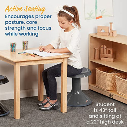 ECR4Kids ACE Active Core Engagement Wobble Stool, 15-Inch Seat Height, Flexible Seating, Grey - color: Grey