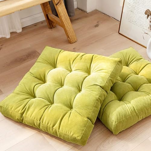 Square Meditation Pillow, Large Floor Pillow Cushion,Solid Thick Tufted Seat Cushion Janpanese Quilted Chair Mat for Balcony Bedroom Tatami Living Room(55x55cm, B) - color: B