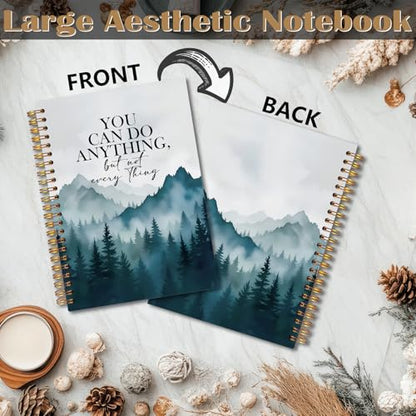 Forest Inspirational Notebook, Motivational Quote Journaling Notebook, Positive Journal for Women Men, You Can Do Anything But Not Everything Spiral Notebooks 5.5x8.3 Inch - color: Notebook-18