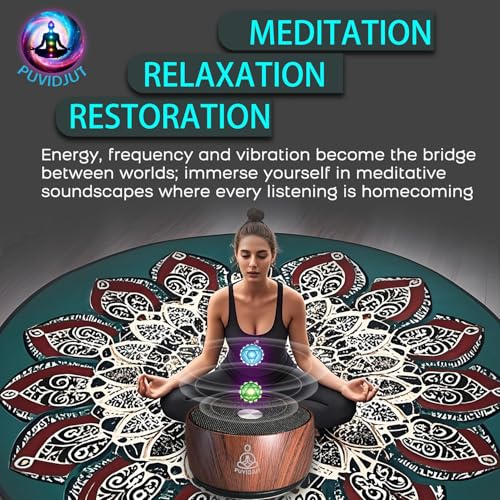 Sound Frequency Machine,Meditation Generator Instrument,Tone Device Tools - Solfeggio Frequencies Bath for Yoga, Mindfulness, Vibration System of Chakra Balancing, 5 Tones, 3 Timers - color: Zen Wood