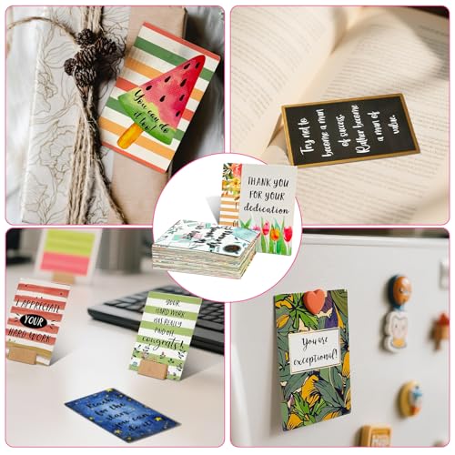 72PCS Inspirational Cards for Women & Men - Motivational Affirmation Cards with Blank Backs, Encouragement Gift for Self-Care, Office, Bookmark, Pockets