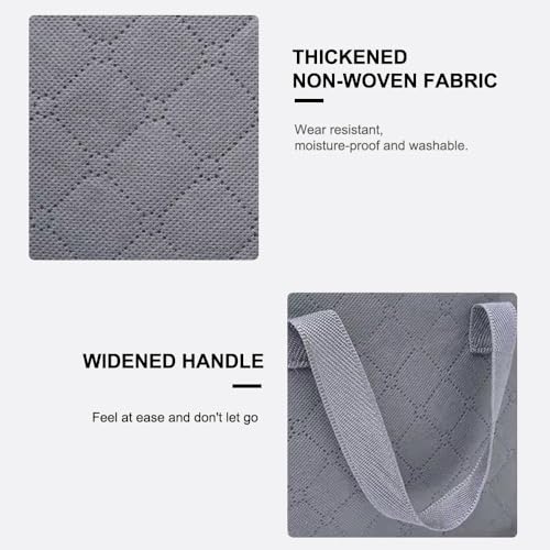 2-Pack Storage Bags with Sturdy Zipper, Storage Containers for Clothes, Comforters, Blanket, Bedding, Foldable Organizer with Reinforced Handle, Clear Window, Gray
