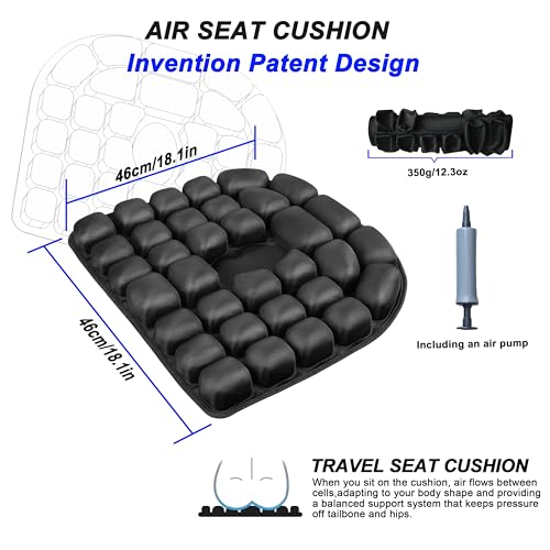Sondor Travel Cushion,Airplane Cushion Seat for Long Fly,Inflatable Seat Cushion for Airplane,Stadium Seats,Office Chair, Wheelchair, Cars, Home Living