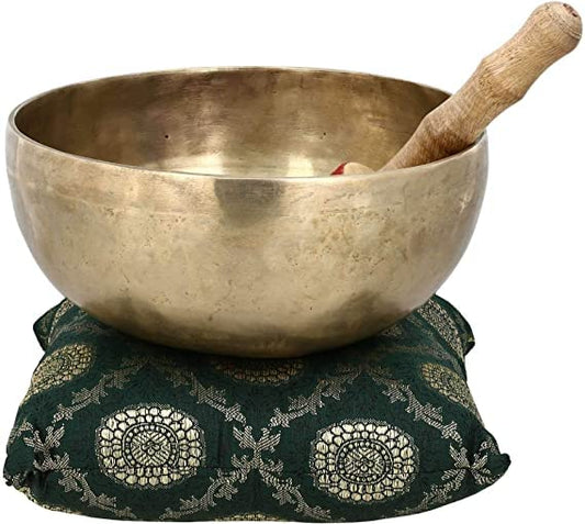 Devyom Buddhist Bowl Music Brass Himalayan Sound Healing Singing Bowl Large for Meditation Long Lasting Great Sound 20.32x9.5 Cm
