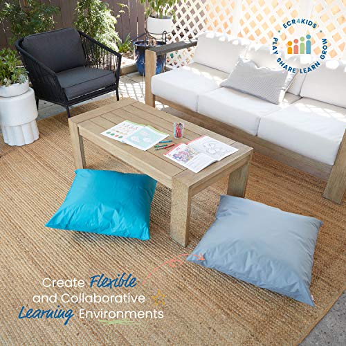ECR4Kids Jumbo Indoor/Outdoor Kids Floor Pillow Cushion, 27in x 27in, Classroom Essentials, Turquoise - color: Turquoise