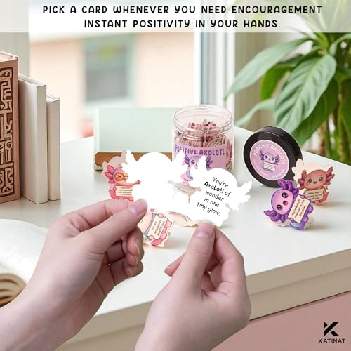 Positive Axolotl Jar – Cute Axolotl Gifts for Teens, Tweens, Daughter, Students – Back to School Gift for Kids, Granddaughter, Niece – Gifts for Teenage Girls, Tween Girls Trendy Stuff - color: Positive Axolotl