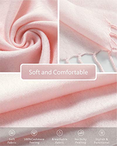 EURKEA Women's Scarf Pashmina Silky Soft Shawls Wraps Stole for Evening, Wedding and Gift - color: Peony