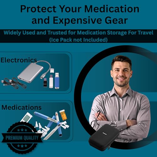 Caseling Hard EVA Electronics Travel Organizer – Shockproof Protective Carrying Case for Chargers, Power Banks & Cables – Compact 9.5” x 5.7” Travel Storage with Wrist Strap, Black