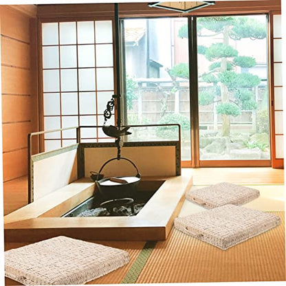 1pc Handmade Woven Straw Cushion Comfortable Meditation Mat for Living Room Bedroom Yoga Practices Stylish Indoor Floor Pillow