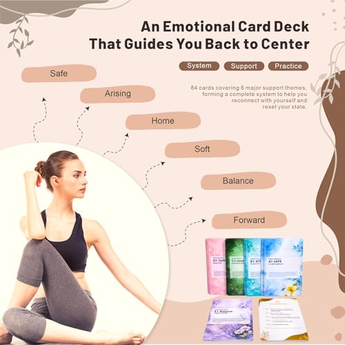 84 Mindfulness and Grounding Cards for Emotional Reset, Guided Self Care Deck with Purpose and Practice for Adults and Teens, Thoughtful Gift (Healing)