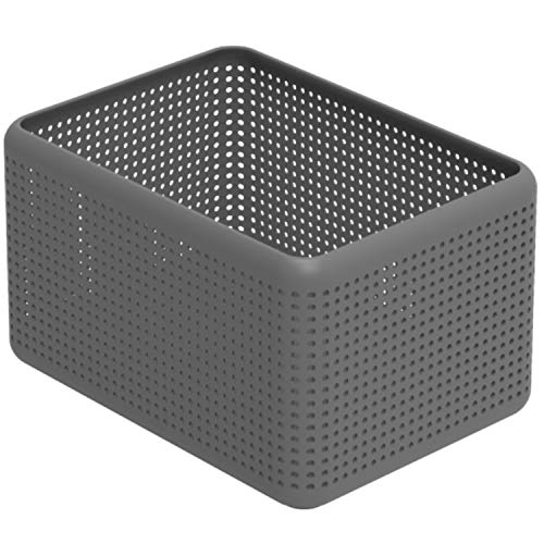 Rotho Storage Box Without lid 13 l, Plastic (PP) BPA-free, Anthracite, 13l (32,6 x 23,8 x 18,8 cm) - color: Anthracite