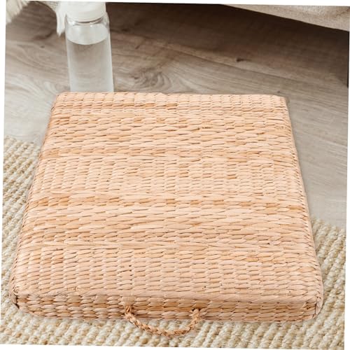 ABOOFAN Straw Woven Square Mat Floor Cushion for Yoga Meditation Bedroom Decor